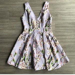 Gianni Bini- Purple floral skater dress
